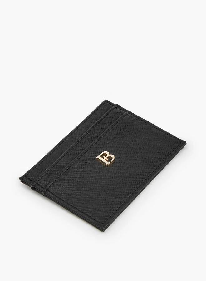 Flora Bella By Shoexpress Black Textured Card Holder With Monogram Detail for Women | Best Price UAE